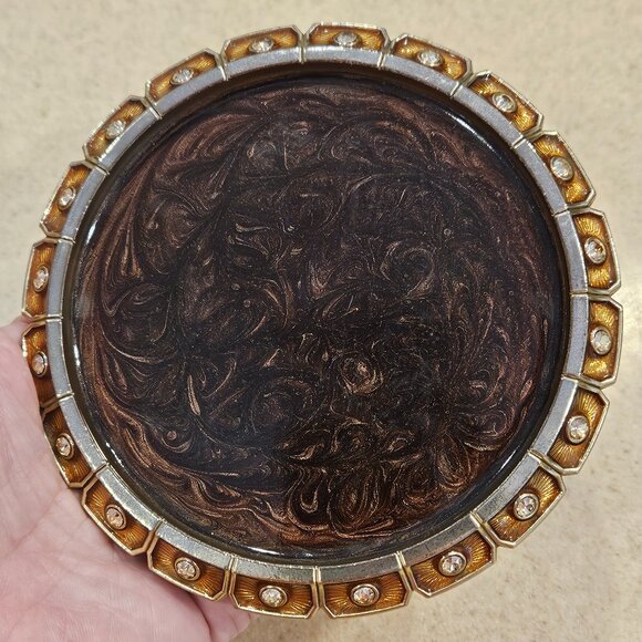 RARE ART DECO JAY STRONGWATER BENTLEY JUNGLE CRYSTAL ENAMEL BAR DRINK COASTER - Picture 8 of 11